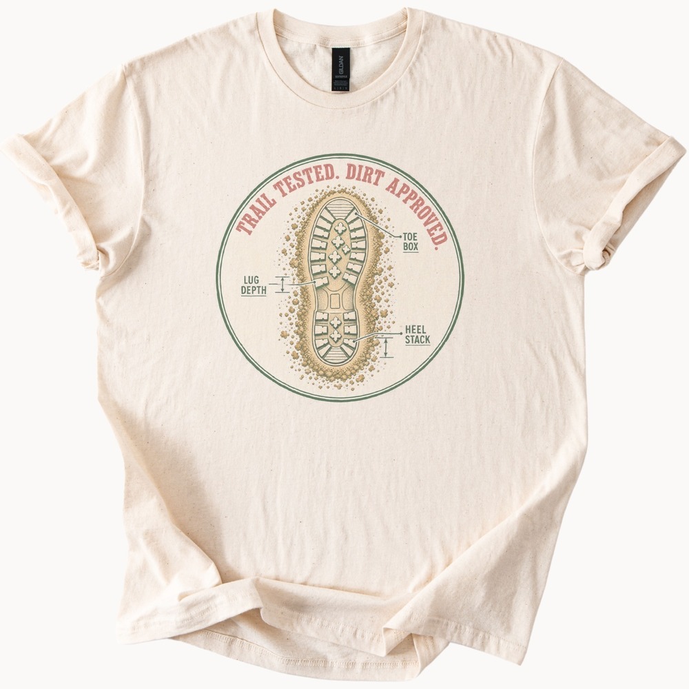 Trail Tested Dirt Approved Boot Sole Badge Tee